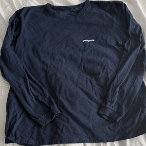 Patagonia Navy Long-Sleeve Crew with Chest Logo